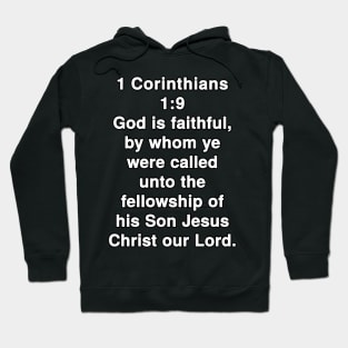 1 Corinthians 1:9  King James Version (KJV) Bible Verse Typography Hoodie